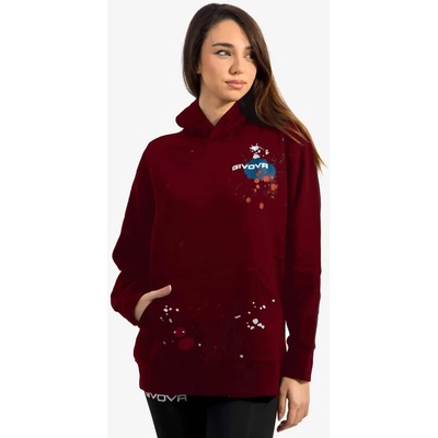 Givova Felpa con Cappuccio Space granátová