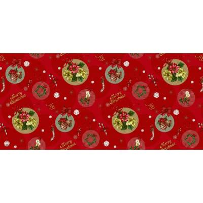 Sanem Plastik 6074 PVC ubrus Florista Merry Christmas červená 120x140 cm