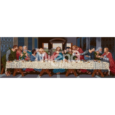 Milena Style Тайната вечеря - гоблен със схема конци dmc 1: 4 с детайл 1: 1