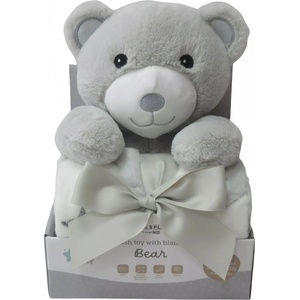 Freeon Бебешко одеяло с играчка Freeon Free2Play - Мече, 90 x 75 cm (85895) - baby