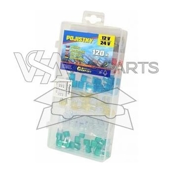 COMPASS Pojistky ploché sada MINI, 120 ks, 7,5-10-15-20-25-30A