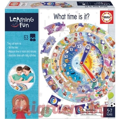 Образователен пъзел educa 18841 - 63 части - Колко е часа (edu18841)