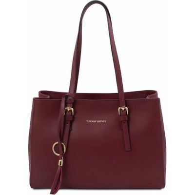 Tuscany Leather kožená shopper taška TL Bag Bordová