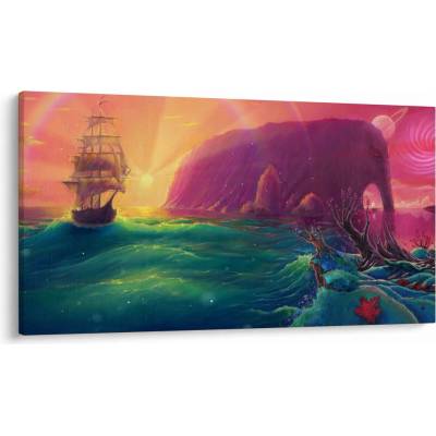 Obraz - Olejomalba, Plavba do fantastické říše, jednodílný 120x70 cm – Hledejceny.cz
