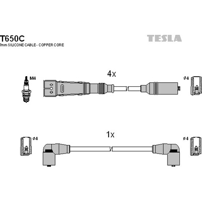 Sada zapaľovacích káblov TESLA T650C
