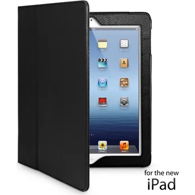 Apple iPad 3/4 Кожен Калъф Черен + Протектор