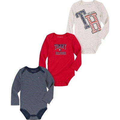 Tommy Hilfiger bodýčka s dlouhým rukávem pro chlapečka 3ks