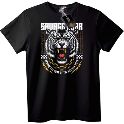 NOONEBRAND Тениска Жесток тигър - M, Black