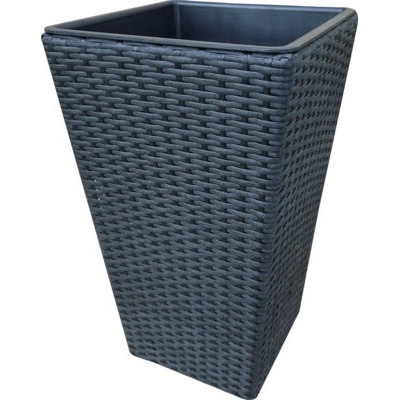 Lafiora Kvetináč umelý ratan Wicker 30 x 30 x 50 cm čierny