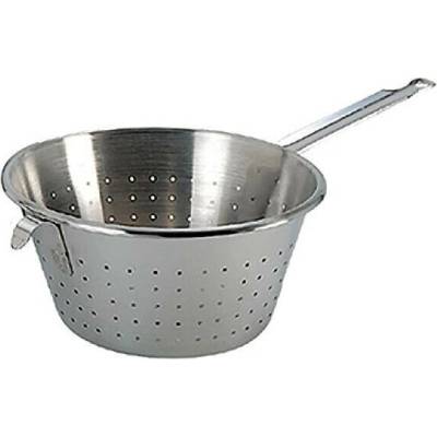 Cedník de Buyer, 3232.28, nerezová ocel, odolný proti deformaci, ergonomická zakřivená rukojeť, háček, 13 x 54 x 29,5 cm, průměr: 28 cm/18 cm