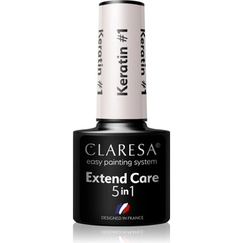 Claresa Extend Care 5 in 1 Keratin основен лак за нокти с гел с подхранващ ефект цвят #1 5 гр