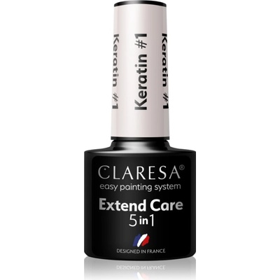 Claresa Extend Care 5 in 1 Keratin основен лак за нокти с гел с подхранващ ефект цвят #1 5 гр
