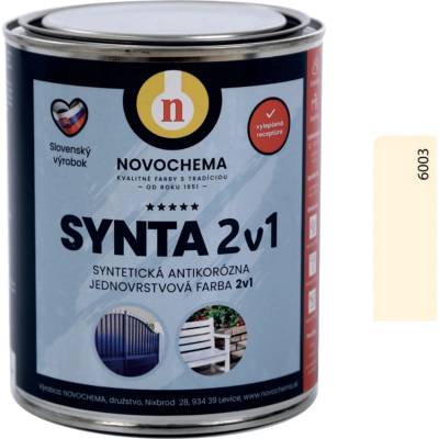 NOVOCHEMA SYNTA 2v1 syntetická antikorozní jednovrstvá barva 2v1 3.1 kg 6003 Slonová kost