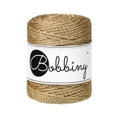 Bobbiny 3PLY Macramé Rope 3 mm 50 m Satin Gold юта (TS-E097)