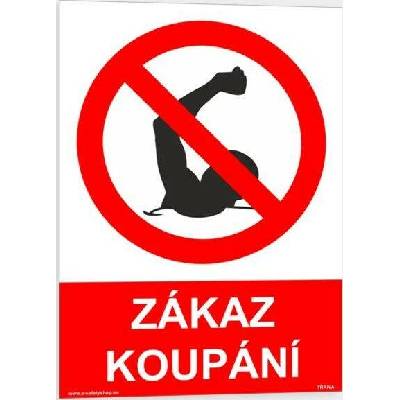 Traiva s.r.o Zákaz koupání Verze: Samolepka 210 x 297 mm (A4) tl. 0.1 mm - Kód: 06725