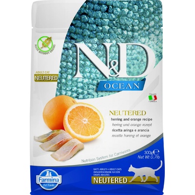 N&D Ocean Adult Cat Grain Free Neutered Herring & Orange 0,3 kg