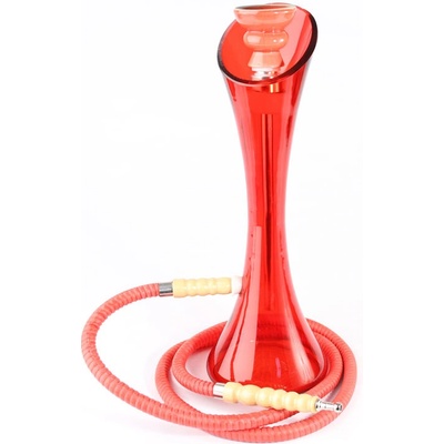 Modern-Shisha Wasserpfeife"Vase"Glas rot 52 cm