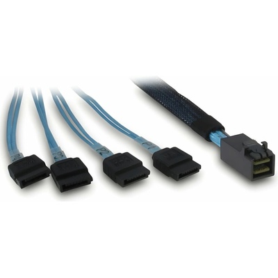 Inter-Tech Mini-SAS HD na 4x SATA, cross-over, 0,7m 88885670