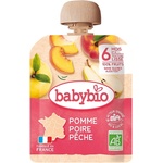 Babybio Био плодов мус Babybio - Ябълка, праскова и круша, 6 м+, 90 g (3288131540016) - baby