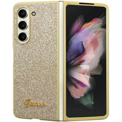 GUESS Кейс Guess GUHCZFD5HGGSHD F946 за Samsung Galaxy Z Fold5, златист / златист, твърд, Glitter Script (3666339173982)