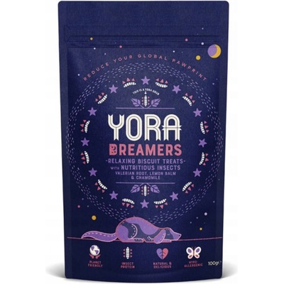 YORA Dog pamlsky z hmyzu Dreamers s bylinkami 100 g