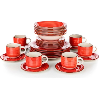 Banquet jídelní sada Spiral Red 30 dílná – Zboží Dáma