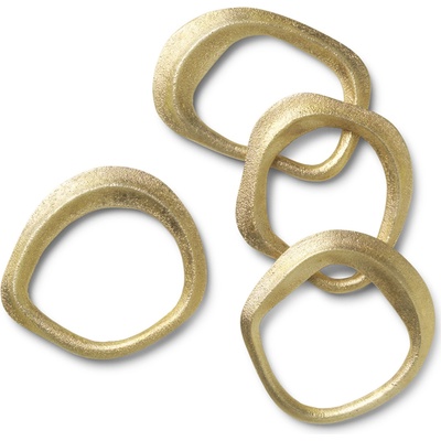 ferm LIVING Пръстен за салфетки FLOW 7 см, комплект от 4 бр. , месинг, твърди LIVING (FERM100389501)