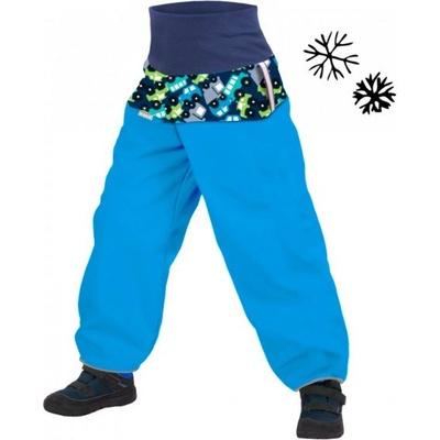 Unuo batolecí softshellové oteplovačky se sherpou tyrkysová autíčka