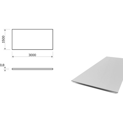 Hliníkový plech 1,5x3 m, tloušťka 0,8 mm (EN 5754) H111