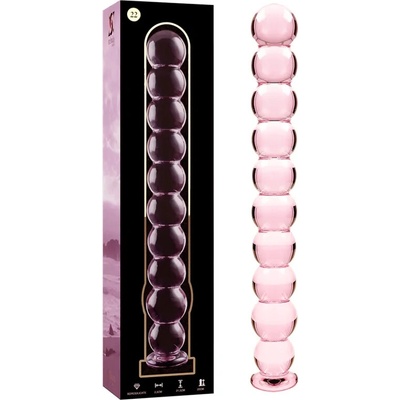Ibiza Nebula Model 22 Dildo Borosilicate Glass 21.5 x 2.5 cm Pink