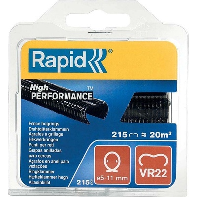 Spony pro vázací kleště Rapid VR22, černý plast, 215ks
