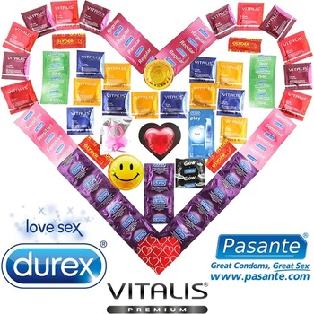 Durex Deluxe Maxi Package - 55 Durex Condoms, Pasante and Vitalis + Lubricant + Vibrating Ring