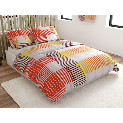 Textilomanie obliečky z mikrosaténu MIRVOLLI bielo-červené 70x90 140x200