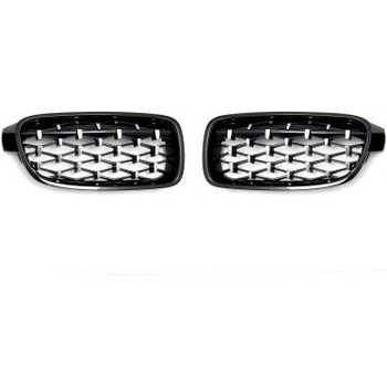 Решетки за BMW F30 (2011+) - Гланц - Diamond Design - хром / черно