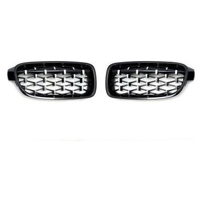 Решетки за BMW F30 (2011+) - Гланц - Diamond Design - хром / черно