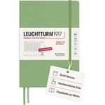 Leuchtturm1917 weekly planner 2027 Medium (A5) - German, sage, 210 x 145 mm, January-December (12 months), weekly overview with hourly grid 7: 00-22: 00 per column, hardcover, 80 g/m2 paper - 400149 (400149)