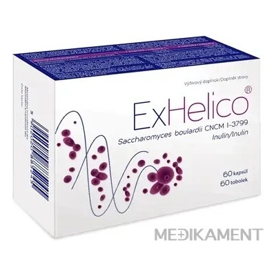 ExHelico s kmeňom kvasiniek Saccharomyces boulardii 60 kapsúl