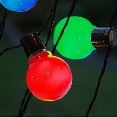 10бр led Парти лампичкиip44, 2.5 м, Многоцветни (1223)