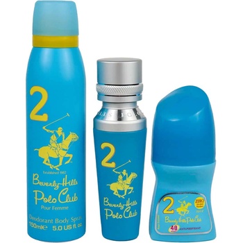Beverly Hills Polo Club Комплект Beverly Hills Polo Club: № 2 парфюмна вода за жени 50 мл + № 2 против изпотяване дезодорант рол-он за жени 50 мл + 1982 - Спорт 2 свежест спрей за тяло 150 мл