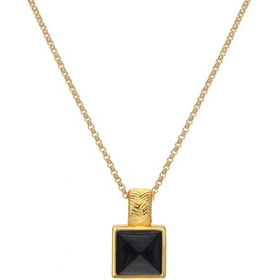 Hot Diamonds Prekrásny náhrdelník s diamantom a onyxom DP914