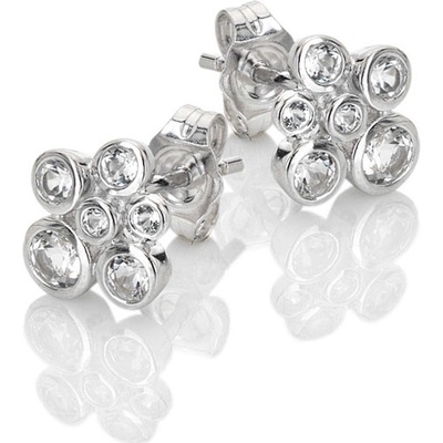 Hot Diamonds okouzlujíci stříbrné náušnice s diamantem a topazy Tender DE836