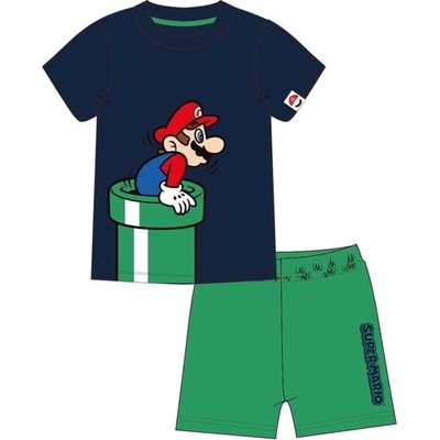 Disney letní komplet, pyžamo Super Mario (fuk60837) modro-zelená – Sleviste.cz