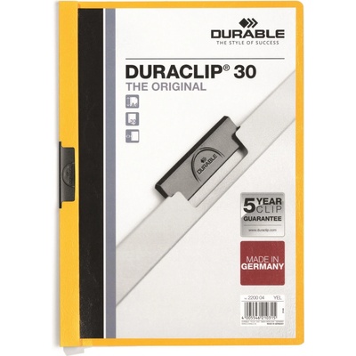 Durable duraclip 30 A4 Desky s klipem žluté