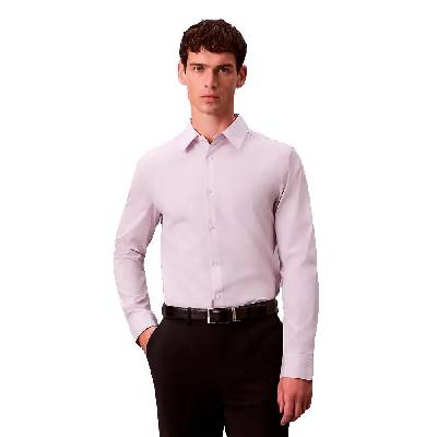 Риза с дълъг ръкав Calvin klein Solid Supima long sleeve shirt - Pink (Frosty Lilac)