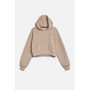Gant Shield Cropped Sweat Hoodie Soft Oat