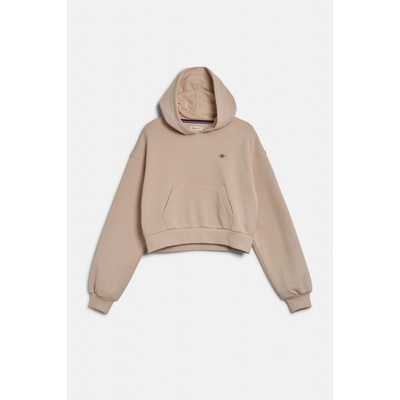 Gant Shield Cropped Sweat Hoodie Soft Oat