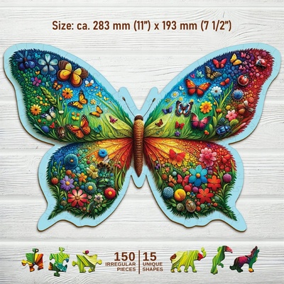 WoodenCity zvířátka Barevný motýl 150 dílků