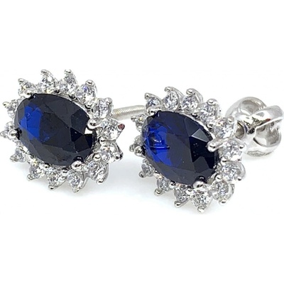 Jan Kos jewellery zlaté náušnice s modrým kamenem 59631595