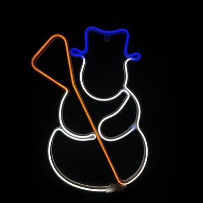 ACA Lighting Neonový Sněhulák do okna 18W vícebarevná barva IP44