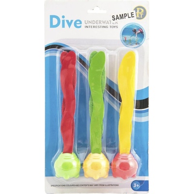 Zábavné míčky pro potápění 3ks plast 20cm na kartě
